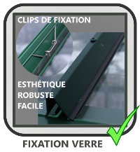 fixation verre de serre